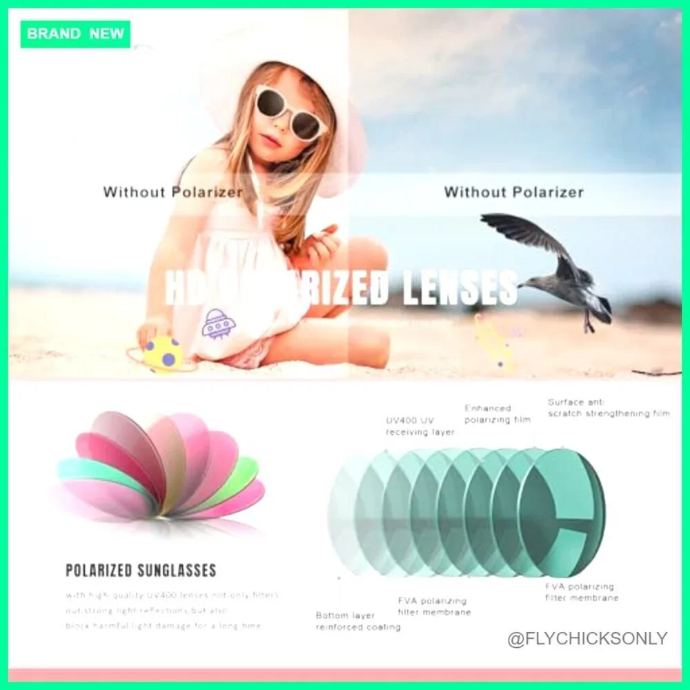 Flexible Polarized Sunglasses for Toddlers with UV Protection Strap